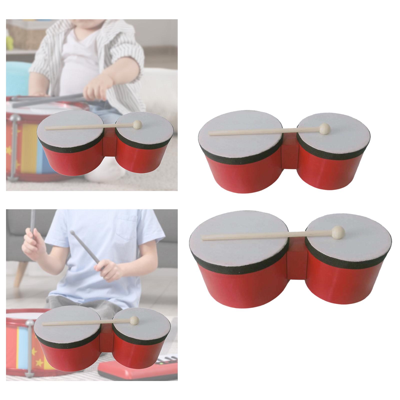 Bongo Drum Set - Set de Percusión de Madera con