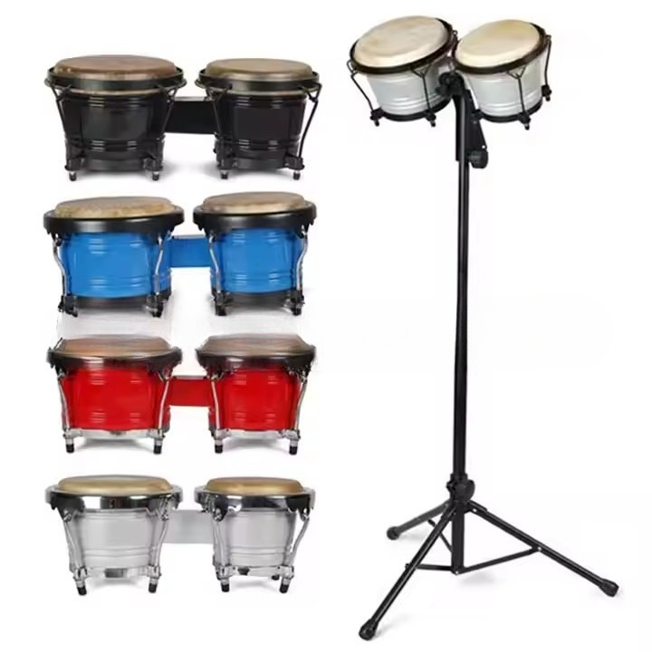 Bongo Drum Set - Pandero Bongo Profesional con Soporte, Set