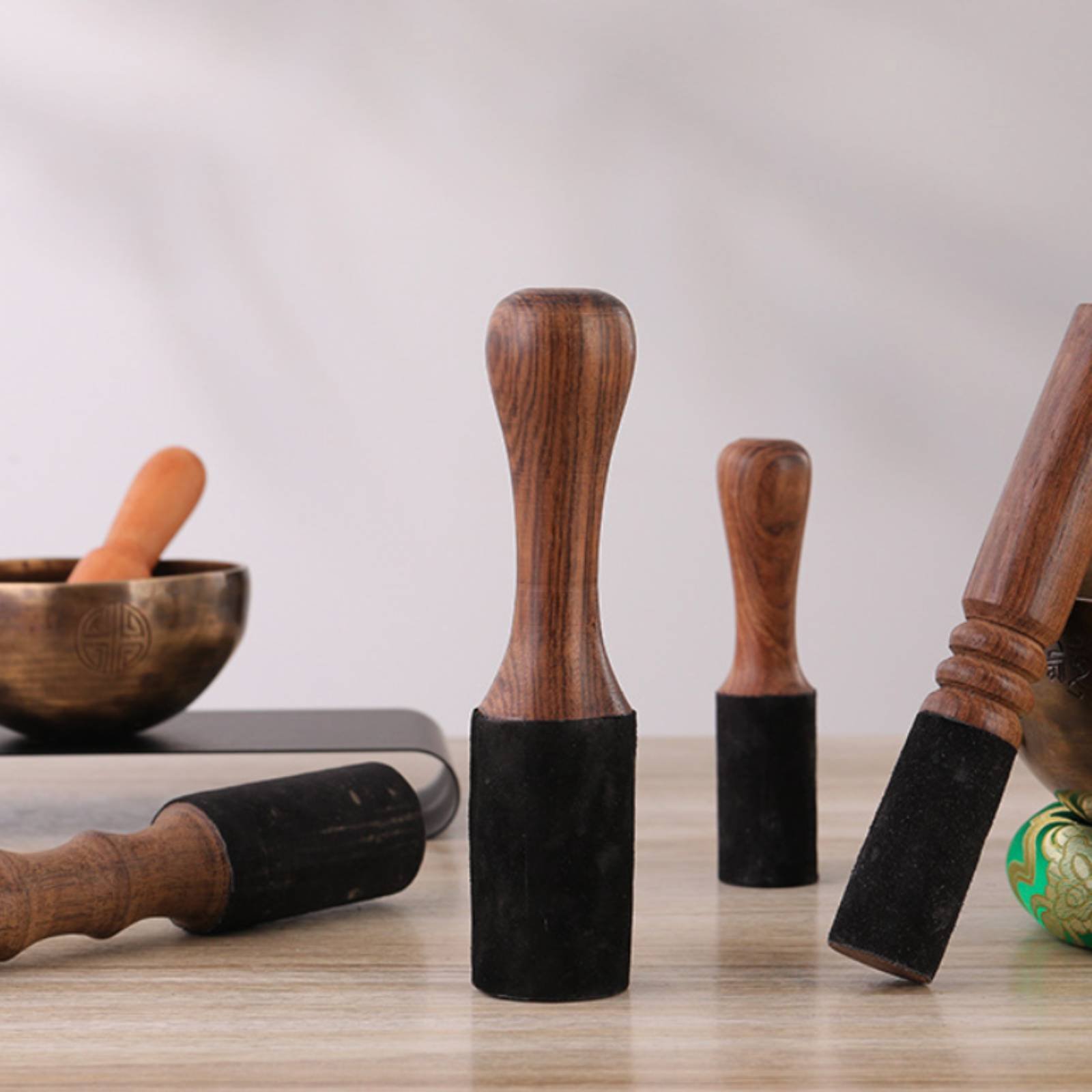 Tibetan Singing Bowl - Mazo de madera resistente para cuencos