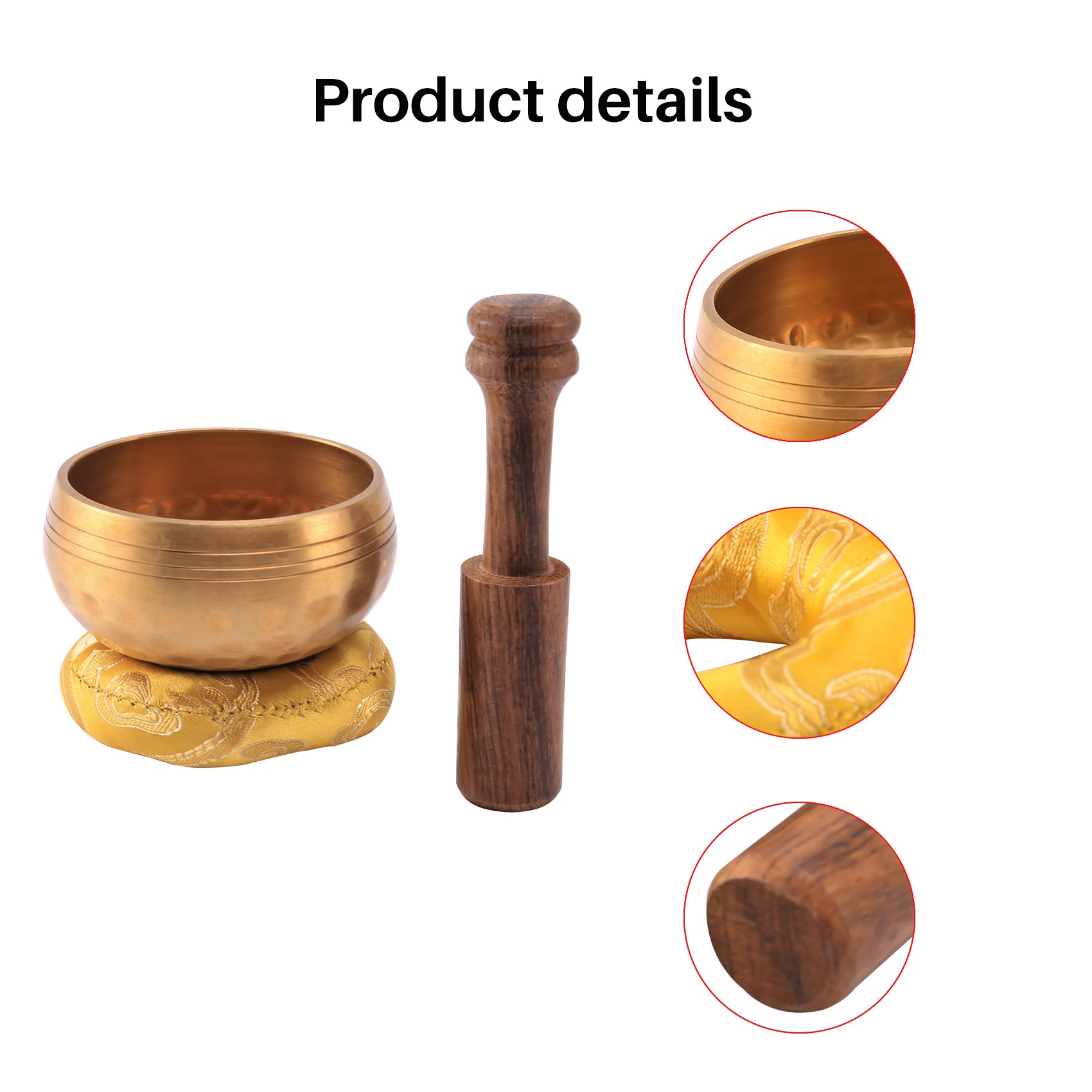 Tibetan Singing Bowl - ABYM-cuenco tibetano de 3,2 pulgadas, meditación