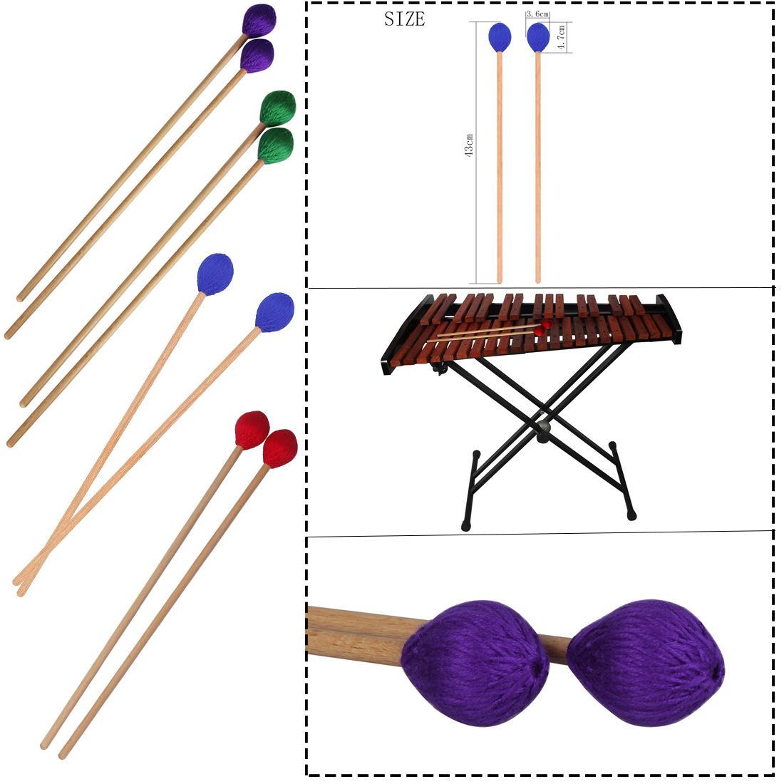 Mazos profesionales de Marimba - Musical Instrument Marimba reseña y precio