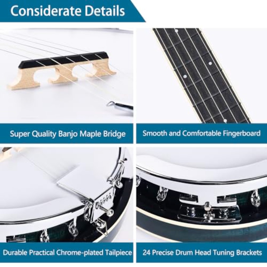 Banjo de 5 Cuerdas Tamaño Comp - Banjo 5 String Open reseña y precio