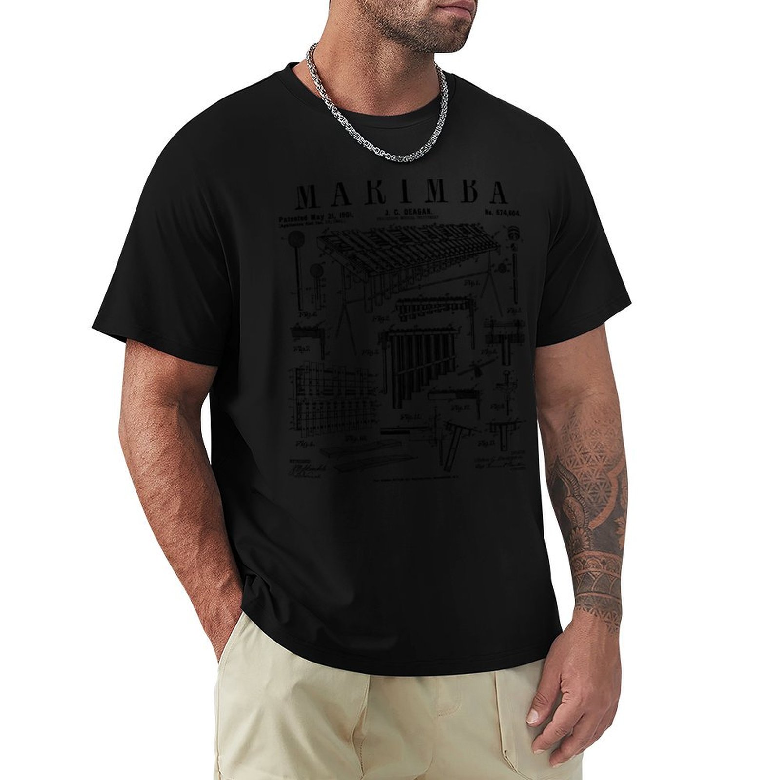 Camiseta con estampado vintage - Musical Instrument Marimba reseña y precio