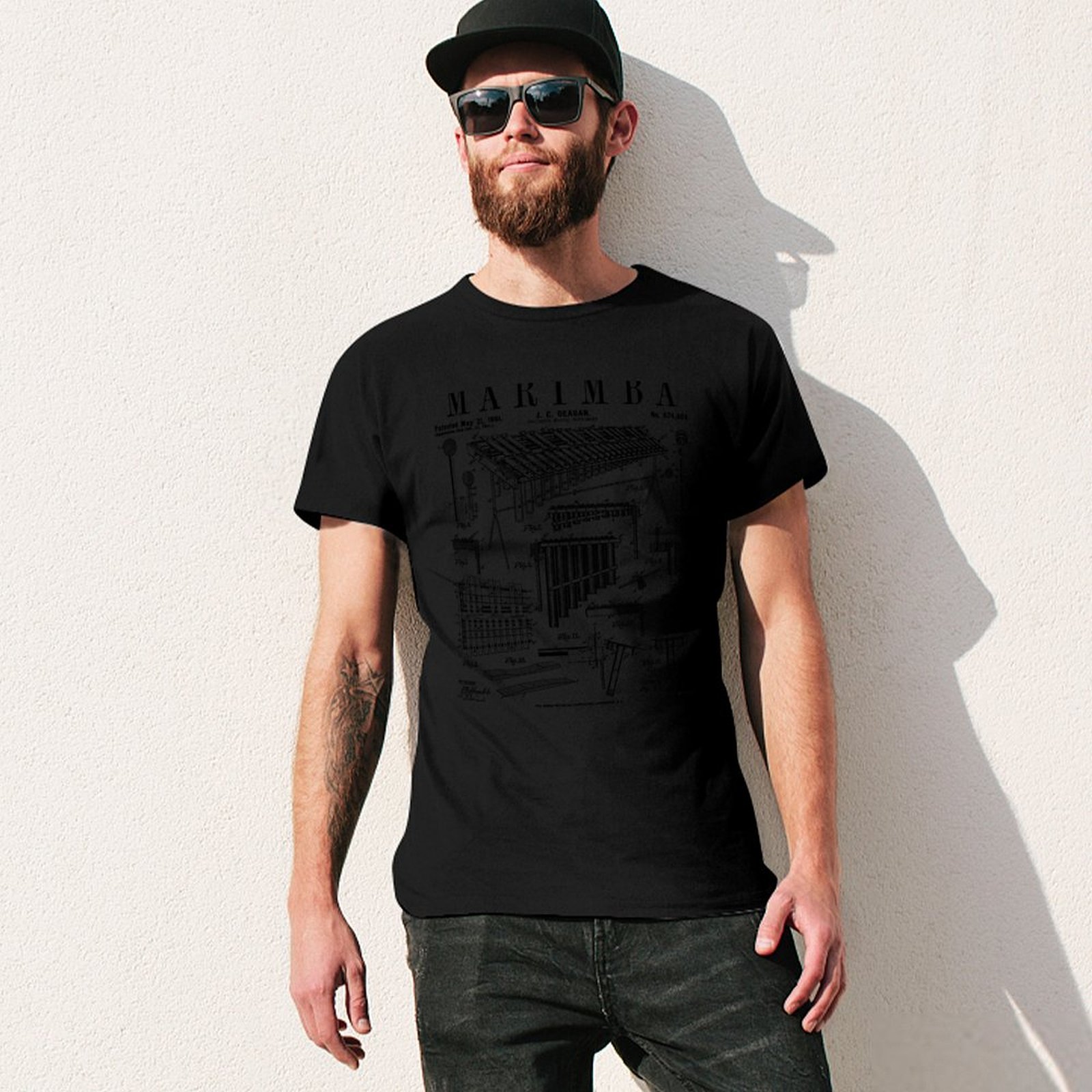 Camiseta con estampado vintage - Musical Instrument Marimba reseña y precio